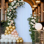 Simple White Striped Arch Backdrop Cover 6 FT, Blue Stripes Modern Style Wedding Arch Cover Stretchy Backdrop Stands Covers for Birthday Party Ceremony Banquet Decor - Image 4