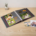 Large Photo Album Self Adhesive for 4x6 8x10 Magnetic Scrapbook Album DIY 60 Black Sticky Pages Linen Cover Photo Album(Green) - Image 2