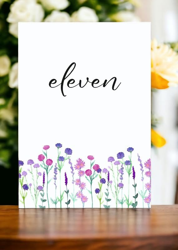 Wildflower Design Table Number Cards Double Sided Party Table Numbers for Reception Baby Shower Anniversary Birthday Bridal Party 5x7 100 Pcs - Image 2