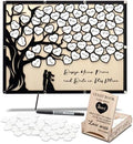 Wedding Guest Book Alternative, Guest Book Signs with Wooden Hearts Guest Book Wedding Reception for Wedding Anniversary Birthday Party Baby Shower (Black) by HYMENEX