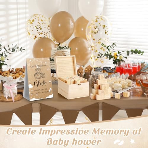 Marsui 136 Pcs Baby Shower Blocks to Decorate Game Kit, Cloud - Image 5