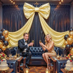 Gold Large Bows for Backdrop Giant Bows Birthday Party Decorations Large Giant Bow Decor, Gold Giant Satin Bow Decoration for Wedding Baby Shower Birthday Photo Booth Arch Wall Decor 24"x16" - Image 5