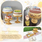 Set of 9 Cake Stands Metal Cupcake Stand Set Multiple Styles Candy Fruit Display Tower Dessert Plate Cake Serving Tray for Birthday Party Wedding Anniversary Baby Shower Engagement (Gold) - Image 5