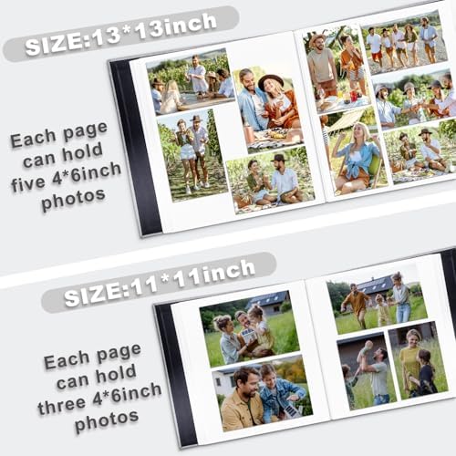 Large Photo Album Self Adhesive, DIY Scrapbook Album for 3x5 4x6 8x10 Pictures, 60 Pages Light Grey Linen Cover Memory Book, Ideal Gift for Family Wedding Baby Christmas Anniversary - Image 5