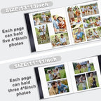 Large Photo Album Self Adhesive, DIY Scrapbook Album for 600 Photos, 13"x12.6" 120 Pages Light Grey Linen Cover Memory Book - Image 5
