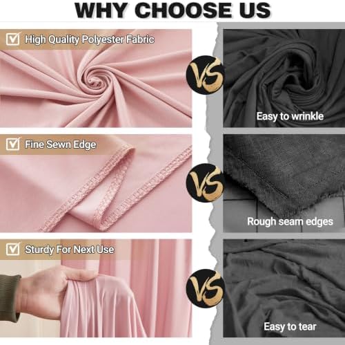 40x10ft Dusty Rose Backdrop Curtain Panels for Parties - Wrinkle Free Polyester Photo Curtain Backdrop Wedding Back Drop Fabric Drapes for Party Decorations Background for Photography - Image 7
