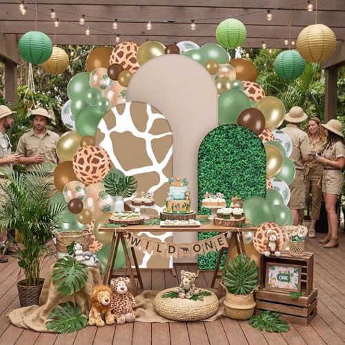 Foilswirl 34 Pcs Jungle Party Decor 4ft 5ft 6ft Safari Arch Backdrop Cover - Image 6