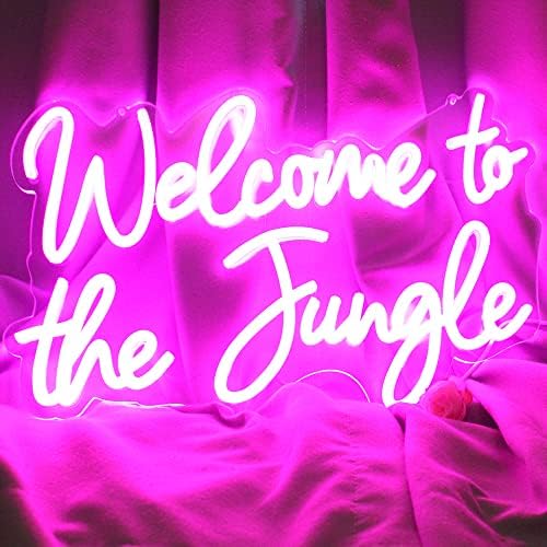 Welcome to the Jungle LED Neon Signs Pink Neon Lights for Wall Decor USB Light Up Sign For Garden Home Porch store Christmas Living Room Bar Decoration(16.5 * 11Inch) - Image 5