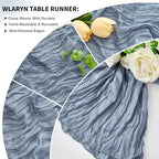 16 Pack Dusty Blue Cheesecloth Table Runner 21.5 x 120 Inches Boho Gauze Table Runners 10FT Long Cheese Cloth Table Runner for Bridal Shower Baby Shower Birthday Party Wedding Decor - Image 5