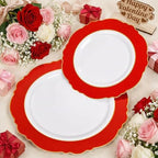 WDF 60pcs Red Plastic Plates Disposable - 7.5inch Heavy Duty Red Dessert/Salad/Cake Plates for Wedding Party Birthday/Summer Party - Image 7