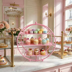 Pink 3 Tier Metal Cupcake Stand Tiered Dessert Display Serving Tray by CBBZJY