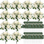 12 Bundles White Artificial Peonies Silk Flowers Bulk - Image 2