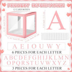 Thyle 12 Pcs Baby Balloon Boxes with 99 Letters for Baby Shower, Pink - Image 2