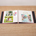 Large Photo Album Self Adhesive 4x6 8x10 10x12 13"x12.8" Magnetic Scrapbook Album 12.6"x11" Inch 40 Pages Linen Cover DIY Photo Album with A Metallic Pen and DIY Stickers(Pink) - Image 3