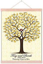 Customized Wedding Tree with Heart Painting DIY Fingerprint Guest Book Alternative with Wooden Hanger Ready to Hang Party Decorations Wedding Gifts-60x80cm by Unknown