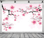 BELECO 12X10ft Fabric Pink Cherry Blossoms Backdrop Watercolor Sakura Spring Romantic Cherry Blossom Floral Background Valentine's Day Shoot Birthday Baby Shower Party Decoration Kids Girls Photo Prop - Image 3