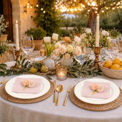60Pack Dusty Pink Cheesecloth Napkins Rustic Boho Gauze Napkins 20"x20" - Image 6