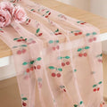 6 Pcs 29x118 Inch Cherry Shiny Glitter Tulle Table Runner, Pink Gauze Cherry Themed Party Decorations Tablecloth for Cake Birthday Party Baby Shower Wedding Christmas by ACRNIGHEET