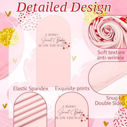 Hunnmingre A Berry Sweet Baby is on the Way Arch Backdrop Cover Decor - Image 3