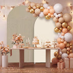 2 Set Wedding Arch Cover Khaki Ripple & Solid Color Stretchy Backdrop Cover - Image 4