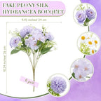 Tigeen 6 Bundles Artificial Flowers Bouquet for Wedding, Purple - Image 2