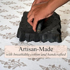 Ridhi Block Print Quiet Earth Rectangle Cotton Tablecloth 108" x 60" Reusable Table Cover Decorative Everyday Use for Dining, Farmhouse, Home Gift for Spring, Easter, Valentine - Image 4