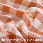 Fall Gingham Tablecloth Rectangle Cotton Linen Style, Thanksgiving Checkered Table Cloth, Autumn Washable Wrinkle Free Plaid Table Cover for Dinner, Holiday, Party Orange 60x120 - Image 4