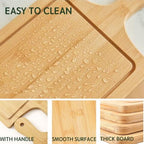 12 Set 108 Pcs Baby Shower Prizes for Game Winners Baby Shower Favors for Guests Gift Bamboo Cheese Board Set with Gift Bags Spoon Knives Forks Plaid Towel Thank You for Party Wedding Bridal Favor - Image 3