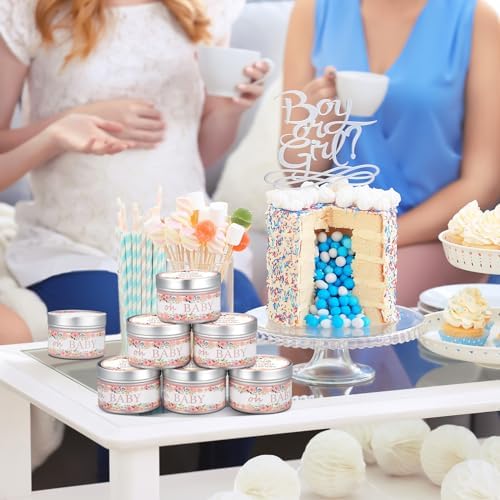 MTLEE Flowers 24 Pcs Baby Shower Party Favors Candles Lavender Scented Baby Shower Favors for Guests Rustic Tealights Candles Gender Reveal Return Gifts(Pink, 1.2 oz) - Image 6