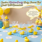 Leelosp Duck Soap Party Favors Gift with Transparent Bags and Thanks Tag for Baby Shower Guest Reveal Baptism Shower Wedding Birthday Summer Party Favor Decorations Supplies(50 Sets,Yellow) - Image 2