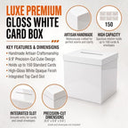 OnDisplay Luxe Acrylic Wedding Card Box with Lid - 10in Reception Money Box - Image 2