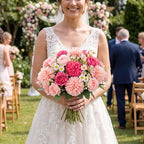 Tigeen 6 Bundles Artificial Flowers Bouquet for Wedding, Pink Magenta - Image 6