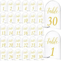 Vicenpal 1-30 Table Numbers with Stand, 4 x 6 Inch Gold Arch Acrylic by Vicenpal