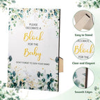150Pcs Baby Shower Games Kit, 52 Blank Wooden Baby Shower Blocks 24 Acrylic Paint Marker 1 Wooden Sign 1 Storage Box and 72 Templates for Baby Shower Decorations - Image 3
