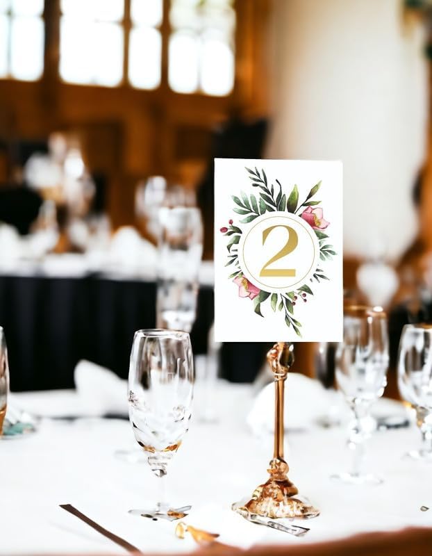 Watercolor Floral Design Table Number Cards Double Sided Party Table Numbers for Reception Baby Shower Anniversary Birthday Bridal Party 4x6 100 Pcs - Image 2