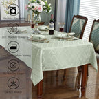 SASTYBALE Sage Green Gray Rectangle Jacquard Tablecloth 60x120 Inches - Image 3
