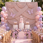 10ftx12ft Dusty Pink Backdrop Curtain for Wedding Party 2 Panel 12FT Tall - Image 4
