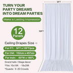 60ft×15ft White Backdrop Curtain for Wedding Parties - Image 6