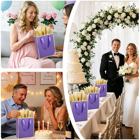 Addblu 28 Pack Bulk Luxury Gift Bags with Handles & 28 Tissue Papers - Image 4