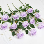 48 PCS Lilac Roses Artificial Flowers, Silk - Image 4