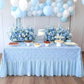 Moukeren 120"x60" Ruffled Tablecloth Table Cover, Blue and White, Gingham by Moukeren