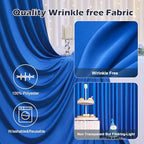 20ft x 8ft Wrinkle Free Royal Blue Backdrop Curtain for Parties, 4 Panels 5×8ft Silky Polyester Blue Photo Backdrop Drapes for Boss Baby Birthday Party Wedding Photography Background - Image 2