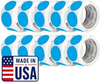 Perco Light Blue Perforated Round Circle Dot Sticker 2-Inch Labels — 10 Rolls, 5,000 Stickers - Product Info Labels, Storage Tags & Clean Organization, Strong Adhesive—Made in USA by Perco