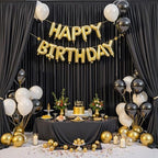 20ftx12ft Wrinkle Free Black Backdrop Curtains for Parties, 4 Panels 5x12FT Long Silky Polyester Black Photo Backdrop Drapes Back Drop Cloth for Wedding Birthday Photography Background Decor - Image 6