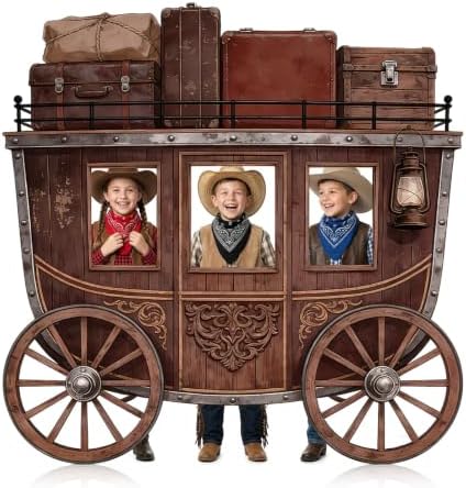 3.94 Ft Western Stagecoach Corrugated Plastic Cutout Photo Prop by WelcometoLawnIdyll