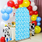 7.2 ft Arch Backdrop Cover Sky Strench Spandex, White Cloud - Image 5