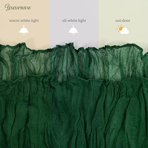 YMHPRIDE 12 Pack Cheesecloth Table Runner 35x120in Dark Green Table Runner - Image 5