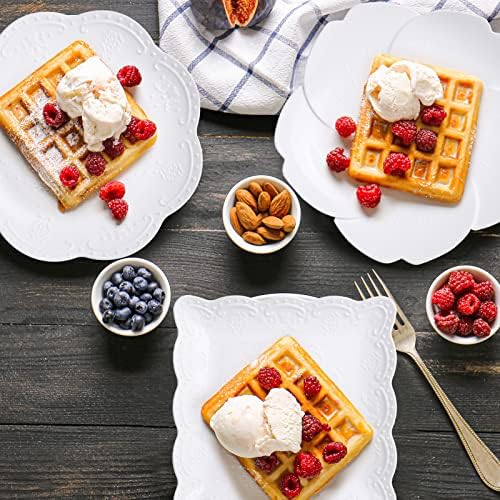 Sawysine 6 Pack 3 Tiered Serving Tray White Plastic Dessert Tower, Silver - Image 7