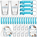 50 Sets Baby Shower Favors Shot Glasses Keychain Gifts, Cowboy, Blue by Singhoow