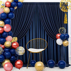 20ft×8ft Wrinkle Free Navy Blue Backdrop Curtains for Parties, 4 Panels 5ft×8ft Thick Silky Polyester Navy Photo Backdrop Drapes for Graduation Party Baby Shower Birthday Wedding Photography - Image 6